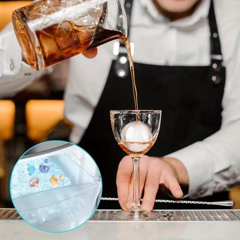 4pcs Silicone Ice Ball Molds Reusable Spherical Trays for Beverages Father'S Day, Any Occasion Beverage Cooling Ice Cube Tool