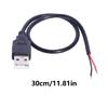 USB Power Pigtail Cable USB Male to 2 Pin Bare Wire Open End Power Pigtail Cord for LED Fan Camera Accessories