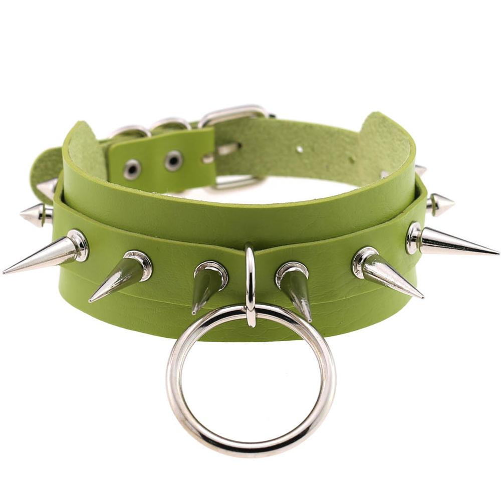 Black Spike Choker Goth  Punk Harajuku  Collar Belt Necklace Pu Leather Chocker  Cosplay Club Party  Festival Jewelry