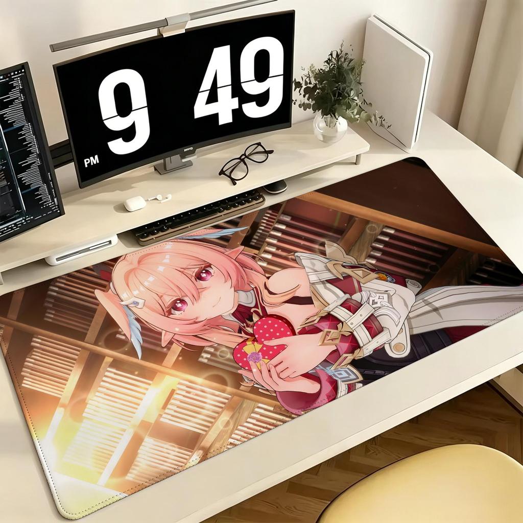 Genshin Impact Linnea Pro ESports Xxl Gaming Mousepad Extra Large NonSlip Stitched Edge Keyboard Laptop Desk Mat For Pc Gamer