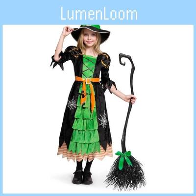 Game Themed Girl Witch Costume Set With Mesh Fabric For Childrens Cosplay Fun