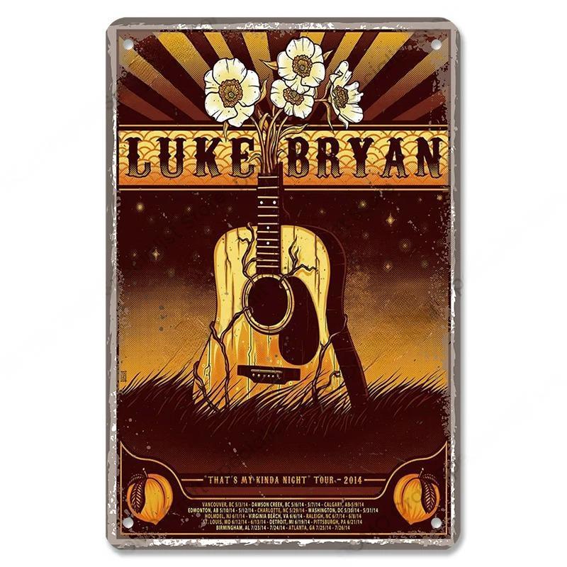 Vintage Music Posters Metal Tin Signs Retro Metal Plate Music CD Radio Guitar Singer Bar Club Wall Decor Living Room