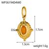 CARLIDANA Luxury Gold Plated Stainless Steel Charm Evil Eye Oval Heart Flower Colorful Natural Stone DIY Jewelry Making Women