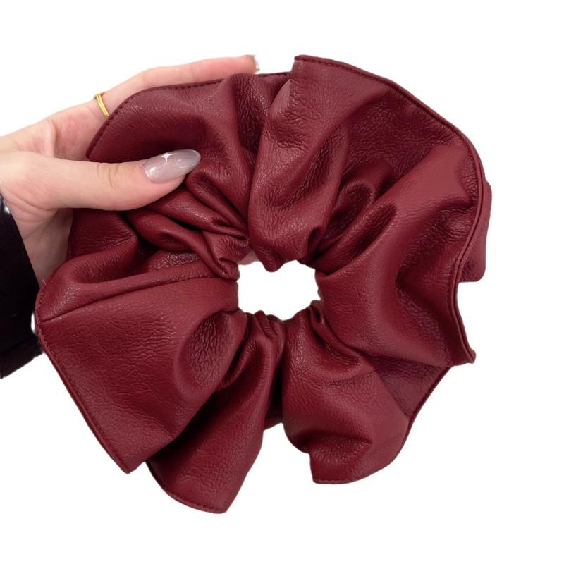 Large Leather Large Intestine Hair Band Leopard Print Retro Hair Tie Hair Tie and Hair Accessory