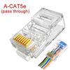 50-1Pcs RJ45 Pass Through Connectors CAT6 CAT5e Shielded Crystal End Gold-Plated 8P8C Crimp Ethernet Network Cable Modular Plug