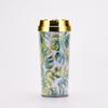 Double Layer Thickened Coffee Cup Insert Card Flower 16Oz Plastic Water Cup Heat Insulation Portable Water Cup