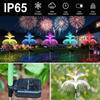 Colorful Outdoor Solar Light Waterproof Jellyfish Lawn Light Fiber Optic Lamp  Yard/Pathway Decor