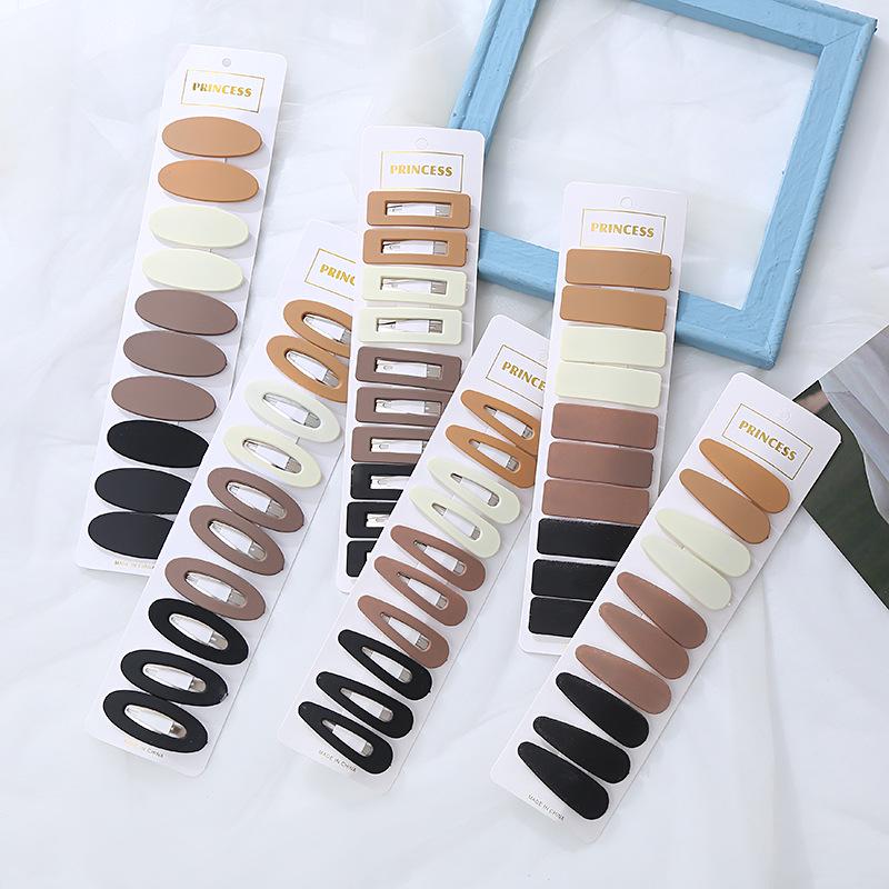Milk Coffee Colored Square Hairpin for Women - Sweet Side Bangs Clip, Japanese & Korean Geometric All-Match Bangs BB Hair Accessories