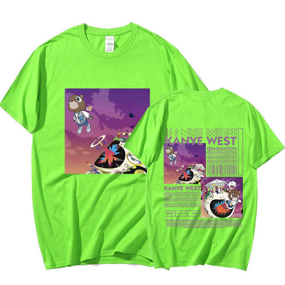 Rapper Kanye West Graduation T Shirt Unisex Hip Hop Vintage Short Sleeve Tshirt Casual Cotton Oversized T Shirts Streetwear Unisex