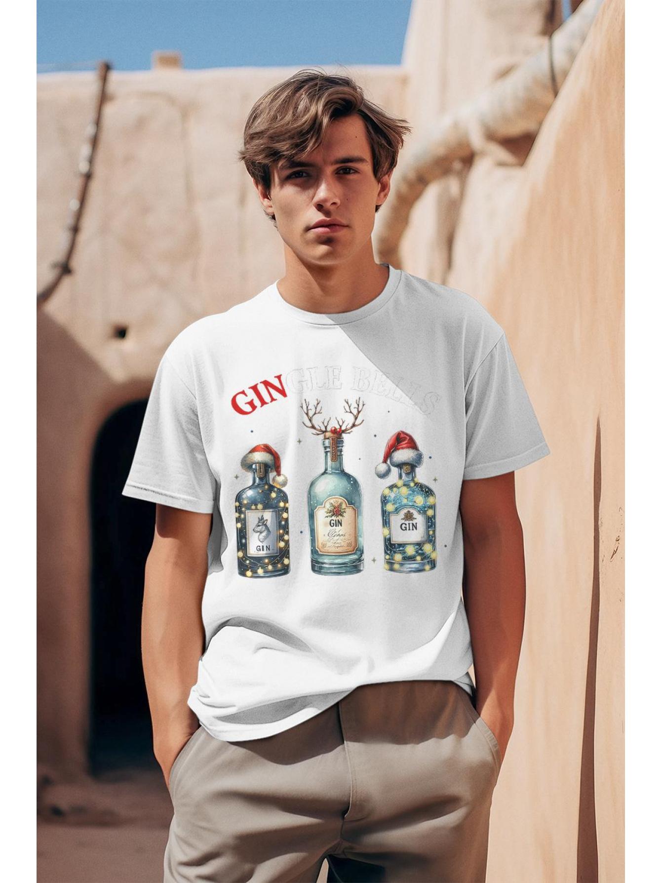 Unisex T-Shirt for Gin Lovers - Humorous Graphic Featuring a Gin Bottle And Cork XXXL