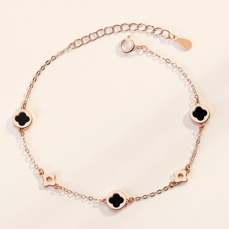 

Браслет из агата «Четырехлистный клевер» для женщин, нишевый, легкая роскошь, темпераментный, высококлассный, в стиле Ins, ювелирное изделие, подарок для девушек