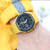 Casio LCD/Pointer Dual Display Series Octagonal Farmhouse Oak Bruce Lee Color Matching Street Retro Waterproof Sports Quartz Movement GA-2110SU-9A