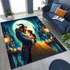 3D Lovely Beauty and The Beast Cartoon Rug for Bedroom Living Room Sofa Home Doormat Decor, Large Kids Play Non-slip Floor Mat