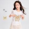 Girls' Rhinestone Bow Print Short Sleeve T-shirt