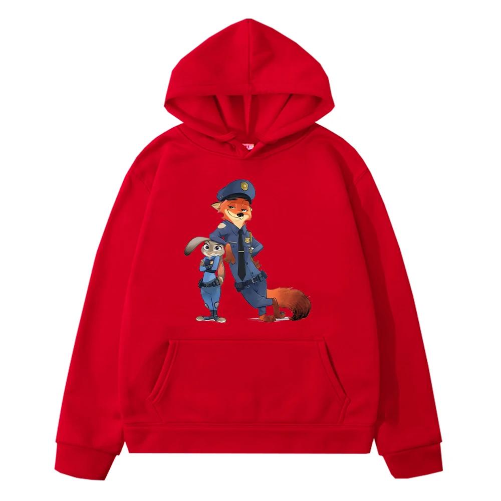 Zootopia 2 Print Kawaii hoodies Fleece sweatshirt boy pullover jacket y2k sudadera Autumn anime hoodie kids clothes girls