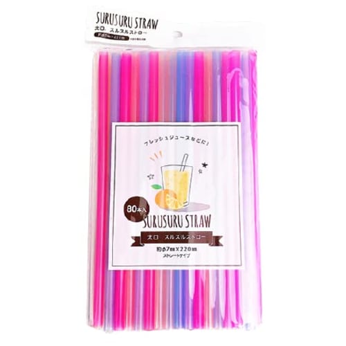 [.co.jp Exclusive] Wide-Mouth Smooth Straws, 80 Straws, 1893