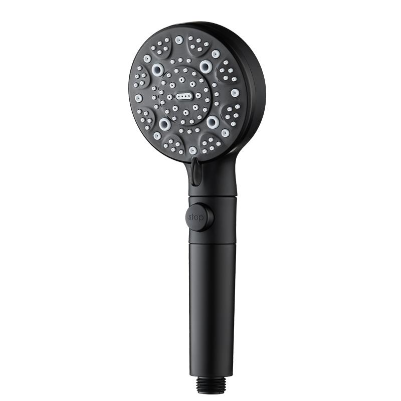 Hot Seller Water Saving Multifunctional Chrome 9 Modes Spray Handheld Shower Head with One-Touch Stop Button for Bathroom