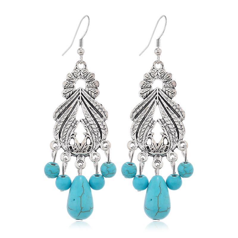 Bohemian Turquoise Water Drop Dangle Earrings