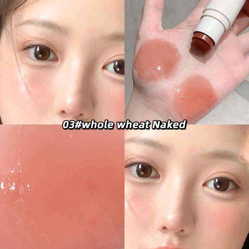 GEGE BEAR Fard de obraz hidratant și stick de fard de obraz, stick de fard de obraz natural umed, iluminator cu luciu ridicat și fin, potrivit pentru călătorii