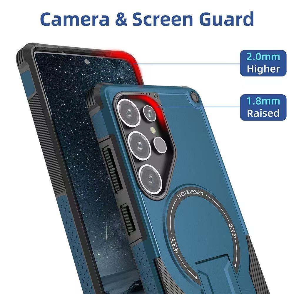 Militärpanzer Versteckter Klappständer Magnetische Hülle Für Samsung S26 S24 S25 Ultra Edge A55 A54 A36 A35 A05 A05S A25 A16 A15 A14 Abdeckung