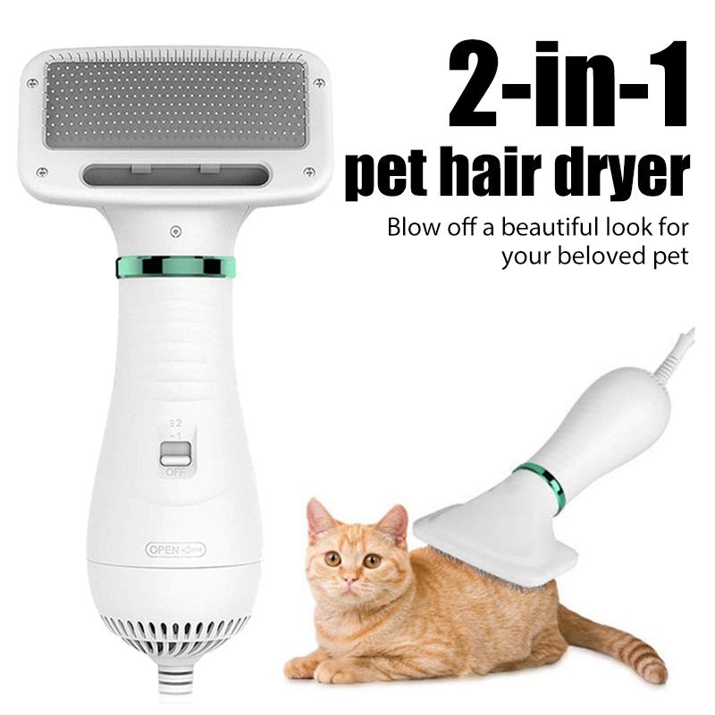 2 In 1 Pet Hair Dryer Brush Grooming for Cat and Dog Brush Professional Home Grooming Furry Drying Portable Dog Blower  Comb