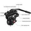 PULUZ Professional Heavy Duty Video Camcorder Aluminum Alloy Tripod with Fluid Drag Head for DSLR / SLR Camera, Adjustable Height: 80-160cm(Black)