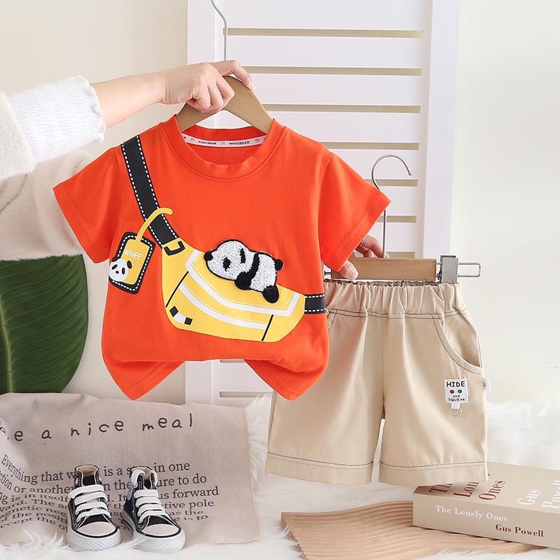 Summer Cartoon Short-Sleeve Two-Piece Set for Boys