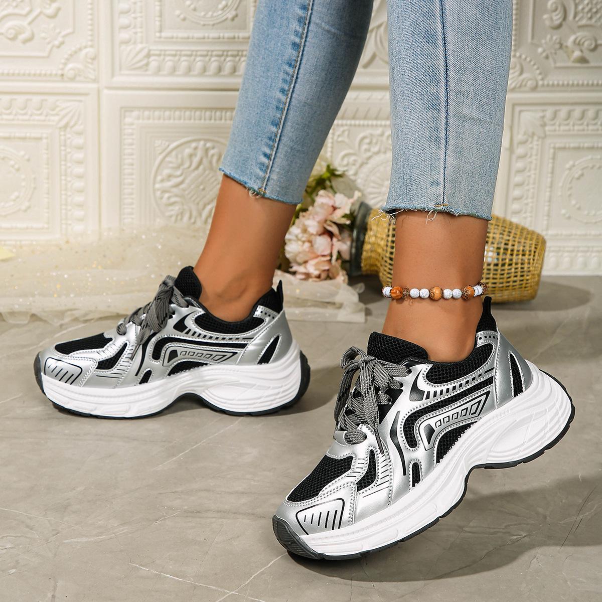 

Fried Street женские кроссовки на платформе дышащие универсальные 41 чёрный