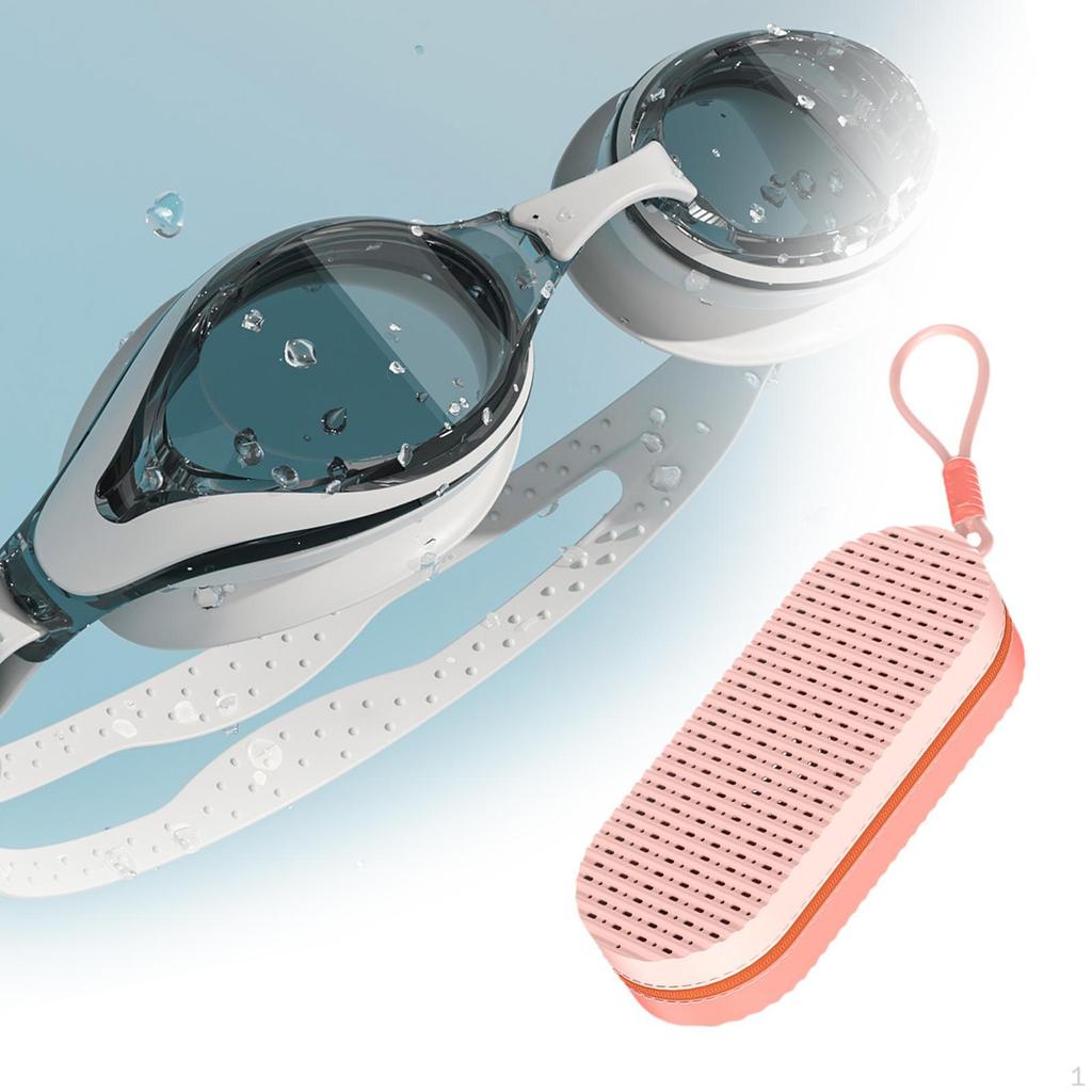 Swim Goggle Case for Swimming Goggles Zipper Beach Enthusiasts Traveling Black