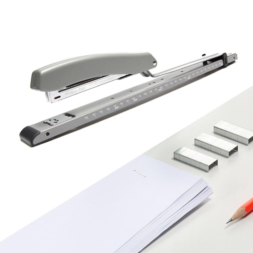 Heftgerät Desktop Großkapazität Metall Langer Arm Handheftgerät mit Nonius für Büro Schule