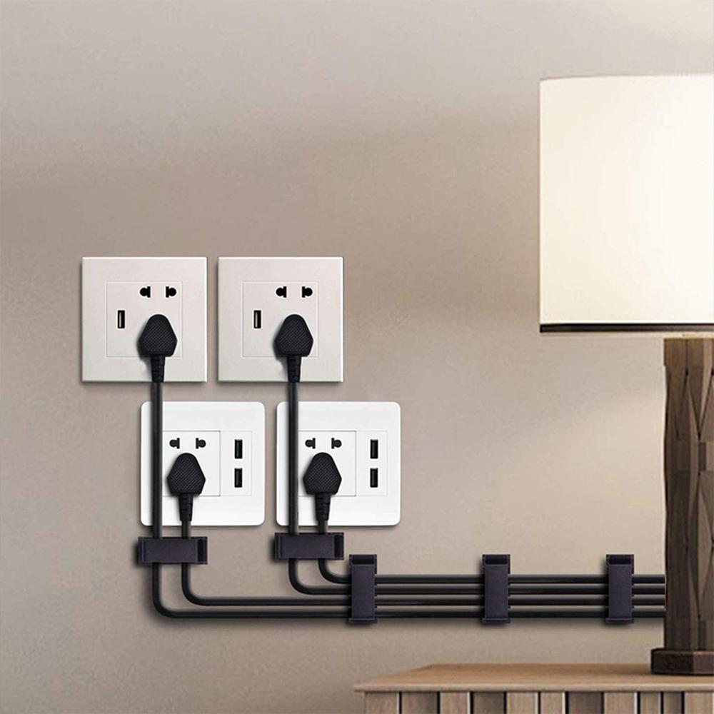 Adhesive Cable Clip, Self-Adhesive Wire Fixing Buckle with 3M Tape, PA66 Nylon Clip for Home Office Electrical Wiring