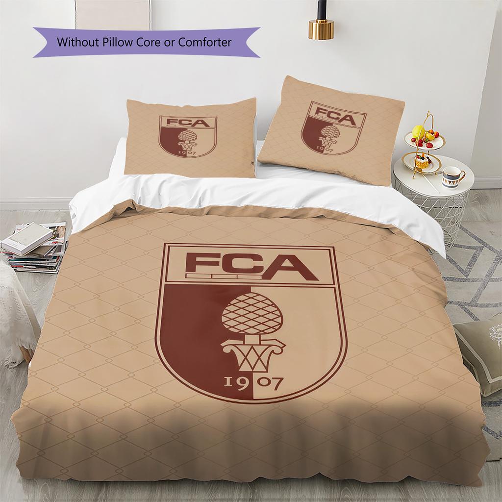 FC Augsburg2 Pattern Bedding Quilt Set  Home Decoration  Gift (1 * Duvet Cover + 2 * Pillowcase  Without Core)