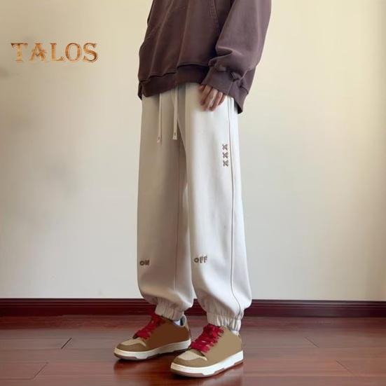 Jaro Podzim Pánské Sportovní Kalhoty Volné Stahovací guma v pase Kapsy Manžety u kotníků Výšivka písmen Cvičební kalhoty Tepláky pro každodenní nošení