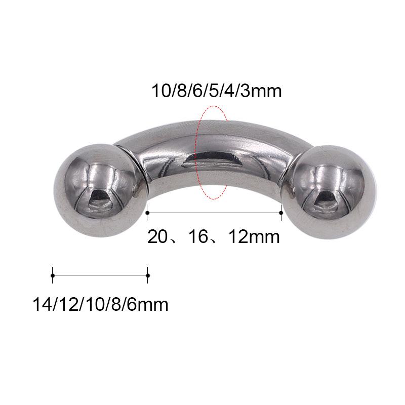 Velké zakřivené náušnice do bradavek z nerezové oceli 316L