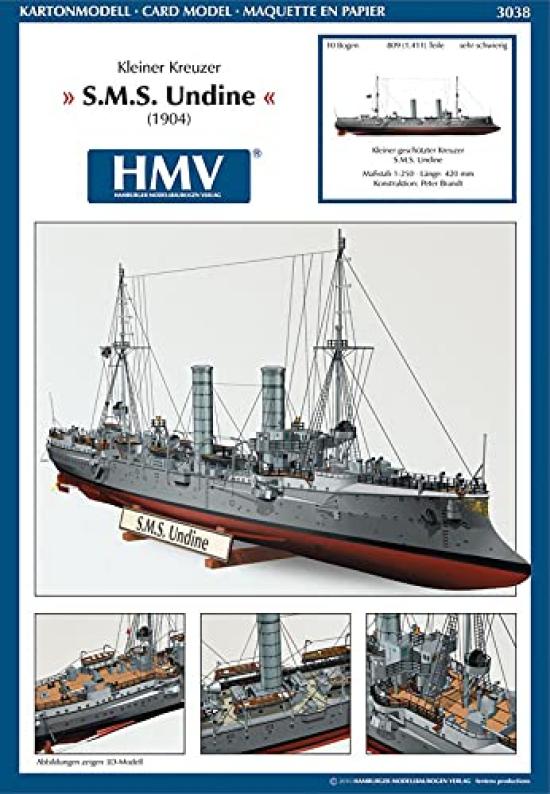 

HMV3038 Light Cruiser SMS Ondine 1250 Card Model