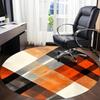 1pc Orange Black White Chair Carpet for Office, Round Polyester Mat, Indoor Decor for Office, Easycare Fabric, Washable Non-slip Area Carpet