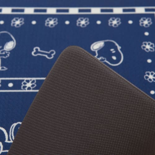 Senko Snoopy Bandana Wipeable PVC Kitchen Mat, Approximately 45 x 120 cm, Blue, Character Snoopy 72067