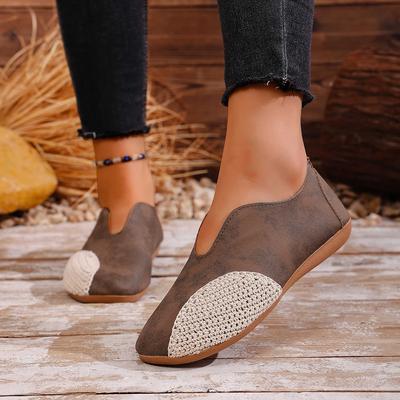 New Women Flats Retro Leisure Leather Shoes for Women Casual Comfortable Loafers Breathable Round-headed Sneakers for Women