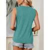 Blue Ink Wash Butterfly Print Women Sleeveless Vest Round Neck Skin Friendly Medium Elastic Casual Daily Tank Top