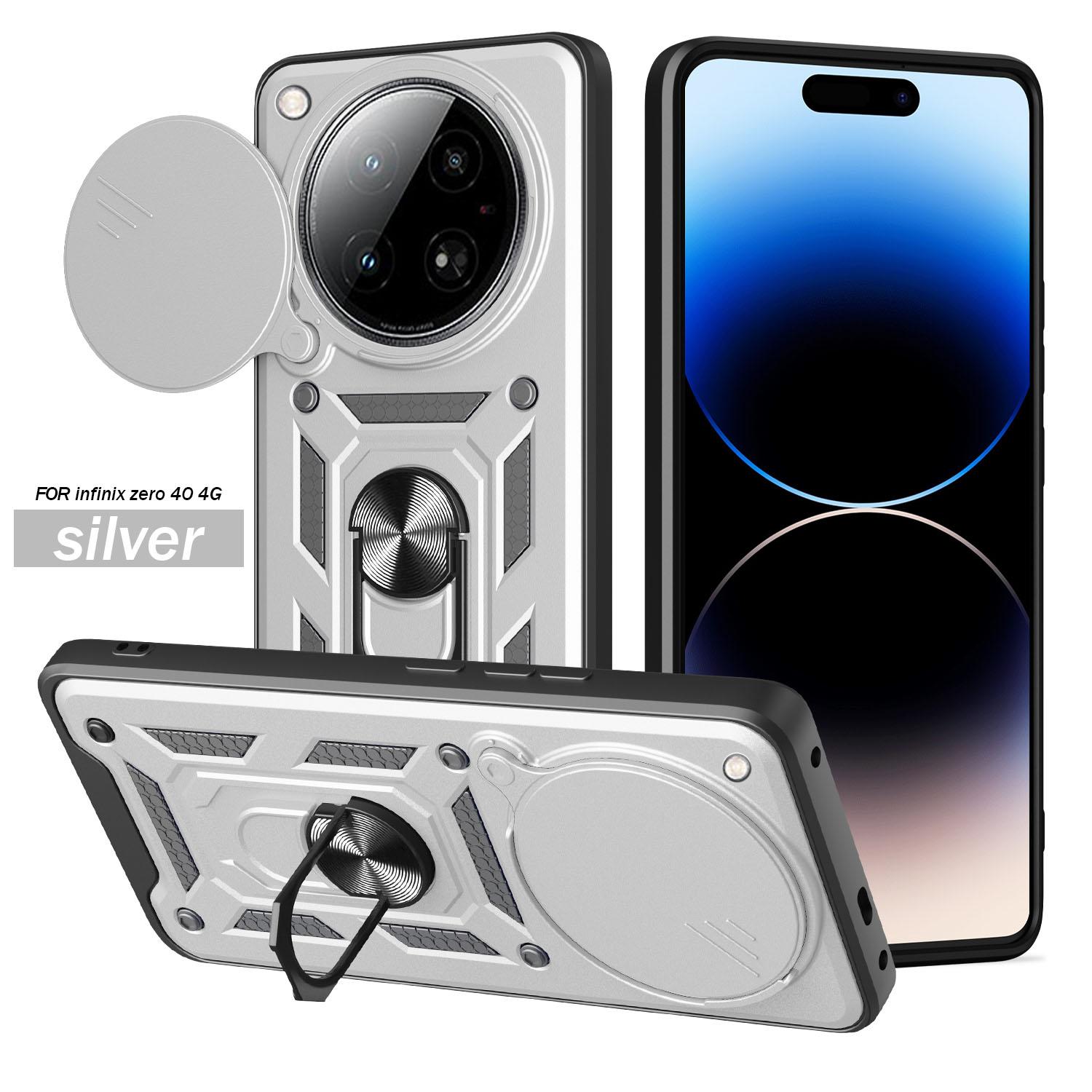 

For Infinix Zero 40 4G Case Infinix Zero 40 5G Cover Magnetic Ring Holder Armor Phone Case Slide Camera Protect Back Cover Infinix Zero 40 5G