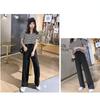 Summer Ladies Ice Silk Light Wide Leg Trousers Girl Solid Color High Waist Loose All-match Straight Casual Pants