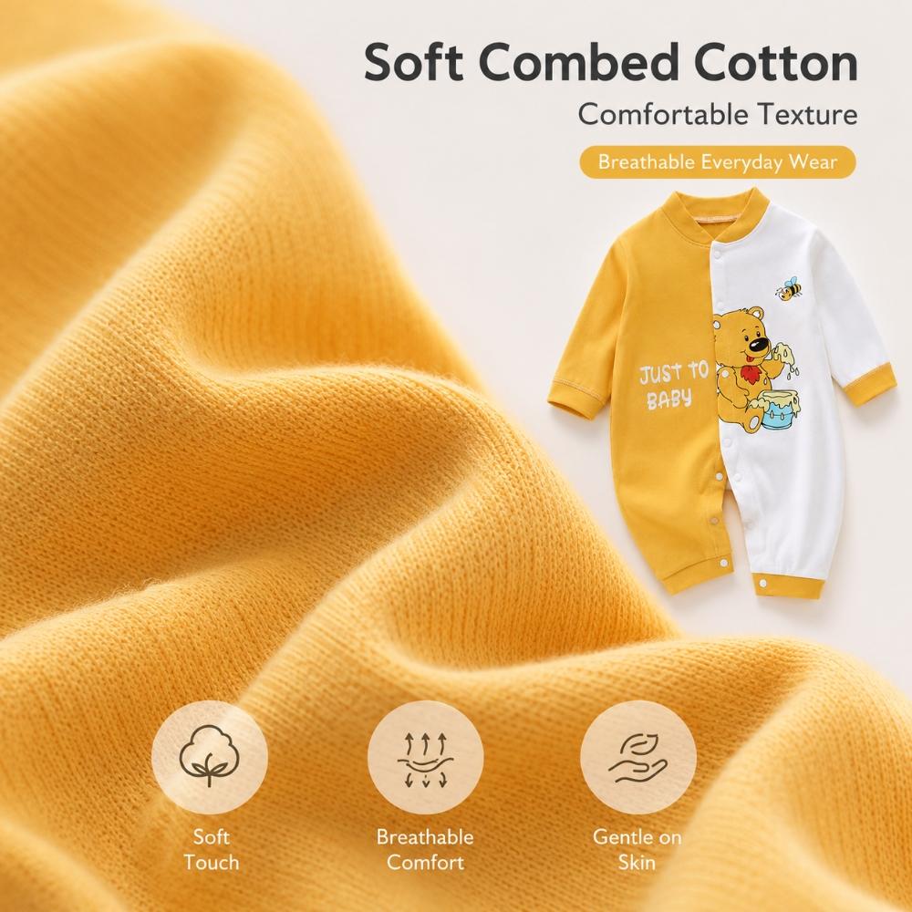 Body de Algodón Peinado para Bebé Manga Larga Mono Infantil Pelele de Animal Unisex Ropa Interior Térmica Cierre con Corchetes Suave Onesie para Recién Nacido Invierno Conjunto Cálido