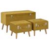 Day and Night - Day and Night Storage Stools 3 Pieces Mustard Yellow Velvet