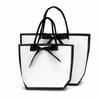 5pcs Ribbon Bow White Pardboard Paper Tote Gift Bags with Handles Shopping Party Wedding Party Birthday Retail Bags