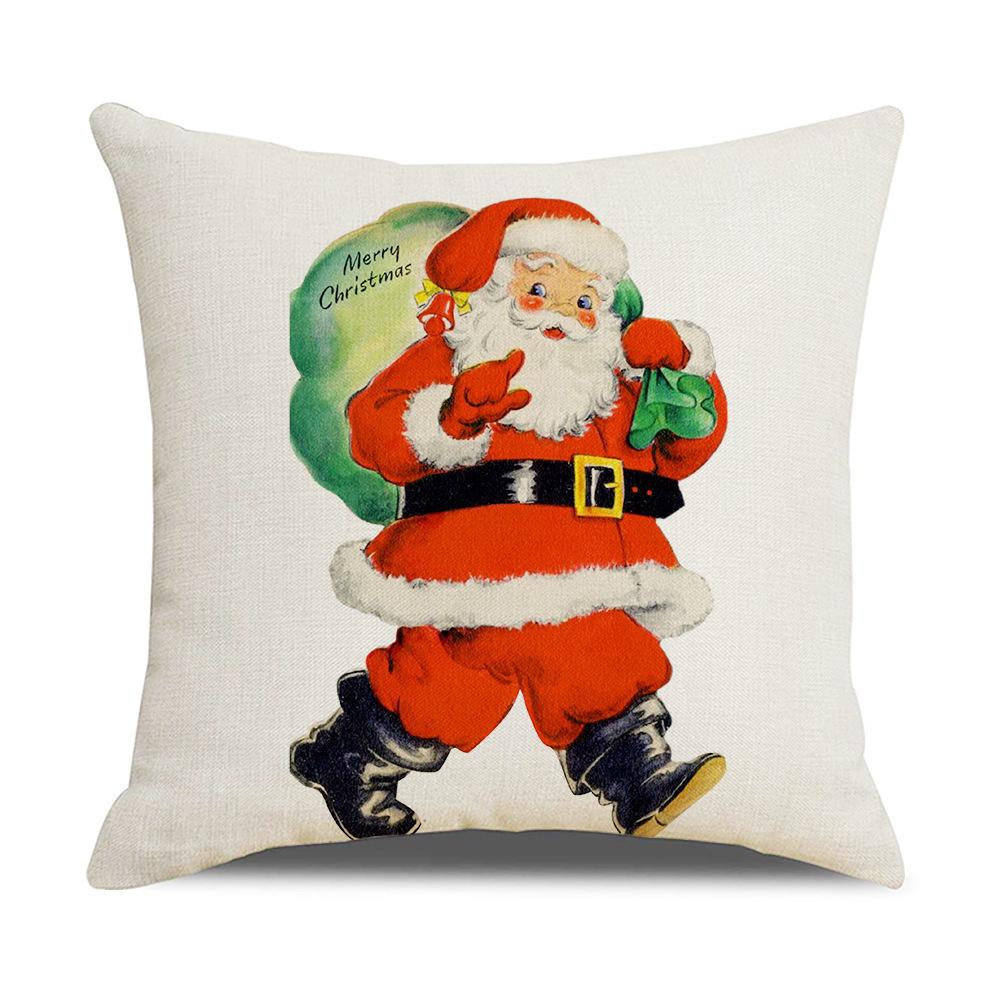 Christmas Pillowcase Nordic Living Room Sofa Cushion Linen Peach Skin Cotton Linen Holiday Supplies