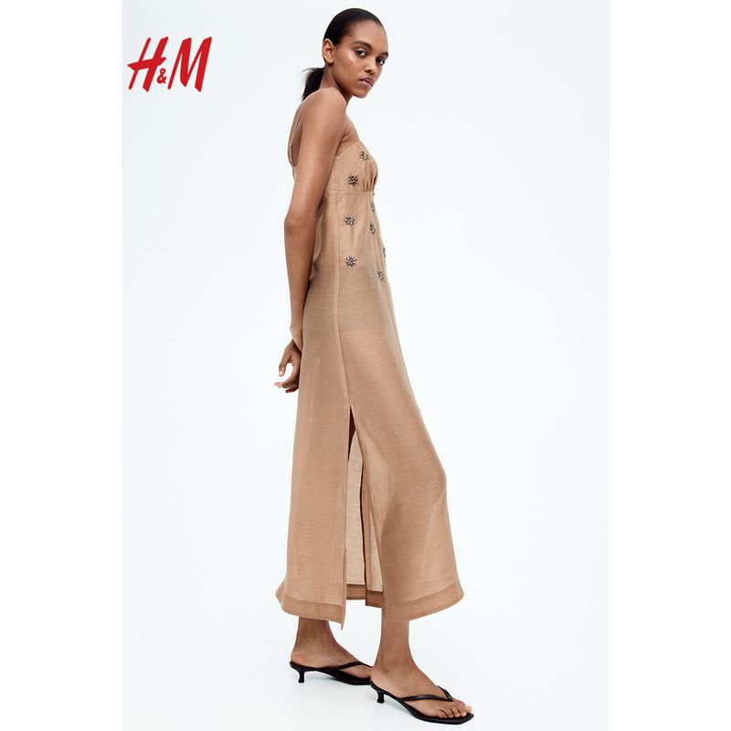 

HM S/S 2025 Women s clothing dress Summer New Fashion Perspective Embellished Sling One-Piece Dress 1284633