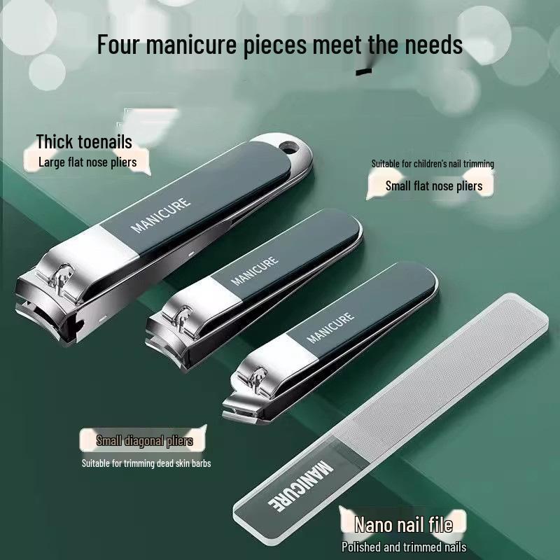 Haushalts-Anti-Spritz-Pediküre-Nagelknipser-Set - Mittlere Größe, Flache & Schräge Knipser