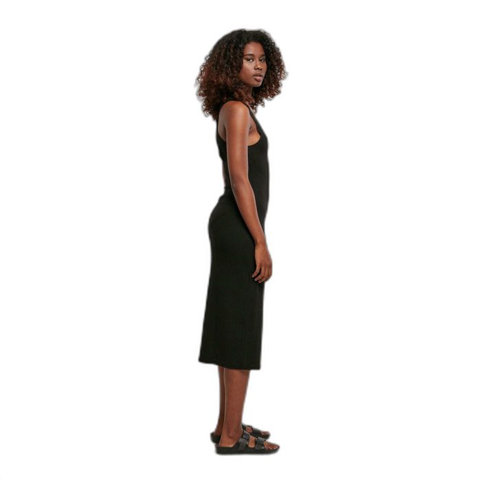 Robe mi-longue - Urban Classics - GT - Noir - Décolleté en V - Confort ample