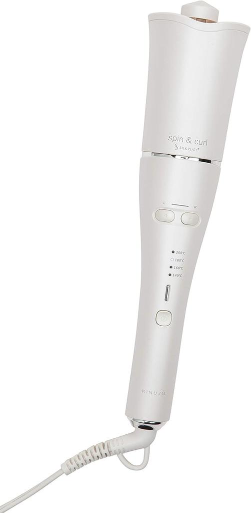 Store overseas hair spin curl KINUJO Silk Plate Premium Model White Color Curling Iron [Official Exclusive] [For use/Automatic iron] &