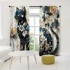 2pcs Elegant Printed Cat Printed Curtains   Shade and Privacy Protection   Suitable for Decorating Various Rooms